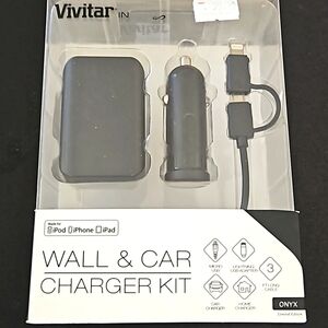 Wall & Car Charger Kit – iPhone, iPad, Android, Lightning & Micro USB, NWT